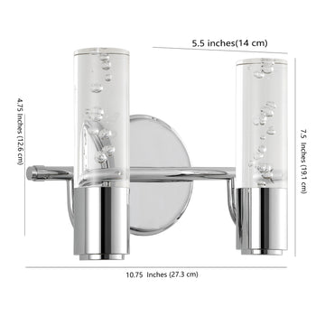 Bolha Minimalist Modern Bubble Acrylic/Iron Integrated LED Vanity Light - JONATHAN Y